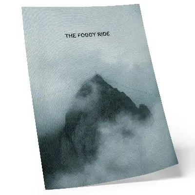 Wandposter monochromatische berg met een mystieke en rustgevende sfeer