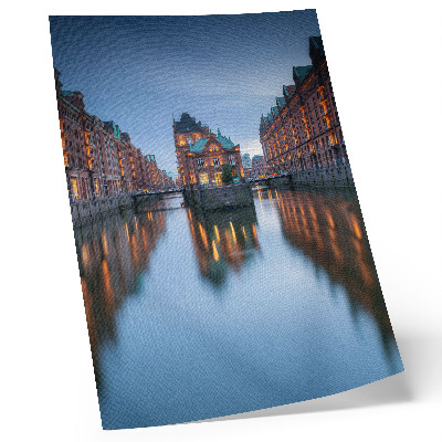 Poster Symmetrische architectuur en waterreflecties
