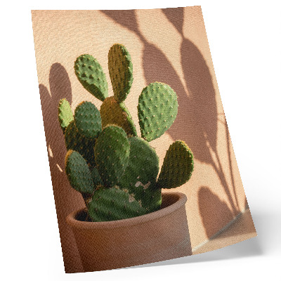 Decoratieve poster Cactus in een pot, schaduwen, delicate kleuren, rustgevend