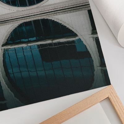 Poster Moderne architectuur, glazen reflectie van het gebouw