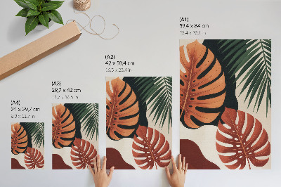 Poster Tropische bladeren, levendige kleuren, moderniteit