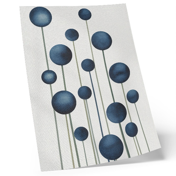Poster Blauwe cirkels op verticale lijnen