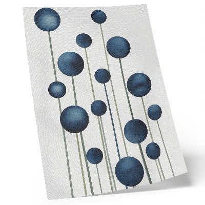Poster Blauwe cirkels op verticale lijnen