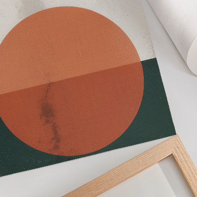 Decoratieve poster Vogels in vlucht, oranje cirkel, minimalistisch