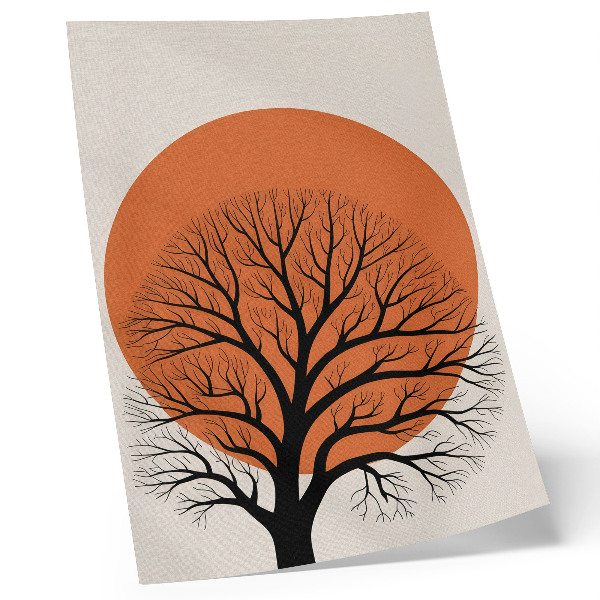 Wandposter Minimalistische boom met sterk contrast en harmonieuze compositie