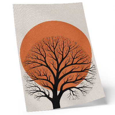 Wandposter Minimalistische boom met sterk contrast en harmonieuze compositie