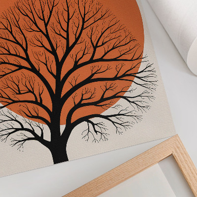 Wandposter Minimalistische boom met sterk contrast en harmonieuze compositie