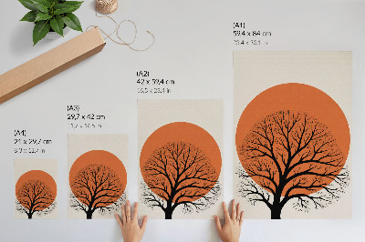 Wandposter Minimalistische boom met sterk contrast en harmonieuze compositie