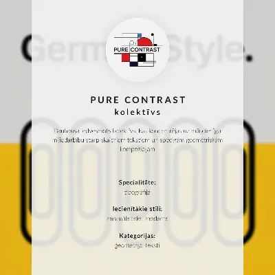 Decoratieve poster met strakke geometrische lijnen en contrasterende kleuren