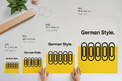 Decoratieve poster met strakke geometrische lijnen en contrasterende kleuren