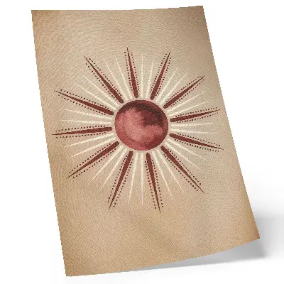 Wandposter met zonnemotief in warme boho-stijl