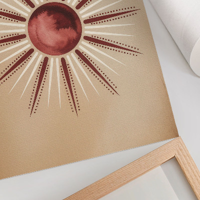 Wandposter Boho-stijl, stralende zon, warme tinten