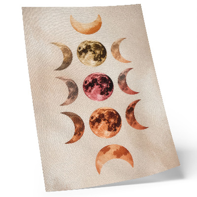 Poster Symmetrie van de manen, warme kleuren, kosmische atmosfeer