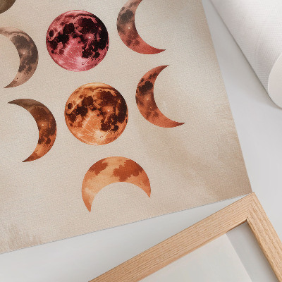Poster Symmetrie van de manen, warme kleuren, kosmische atmosfeer