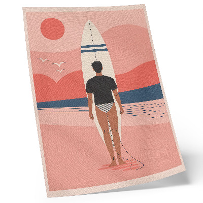 Wandposter Surfplank strand zee rust ontspanning