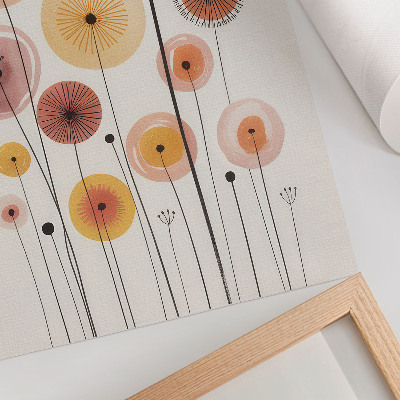Poster Pastelkleurige paardenbloemen, moderne stijl, verfijnd