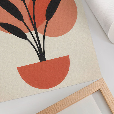 Decoratieve poster Abstracte geometrische bladeren op een beige achtergrond