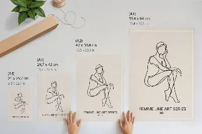 Wandposter met subtiele vormen, elegante lijnen en harmonie