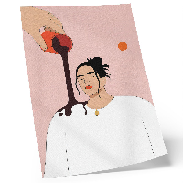 Wandposter Een minimalistische figuur onder een donkere beek.