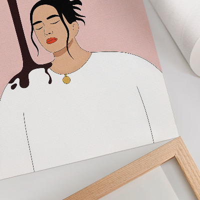Wandposter Een minimalistische figuur onder een donkere beek.