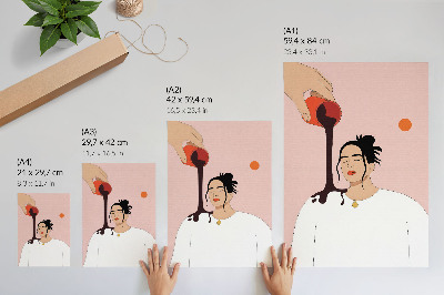 Wandposter Een minimalistische figuur onder een donkere beek.