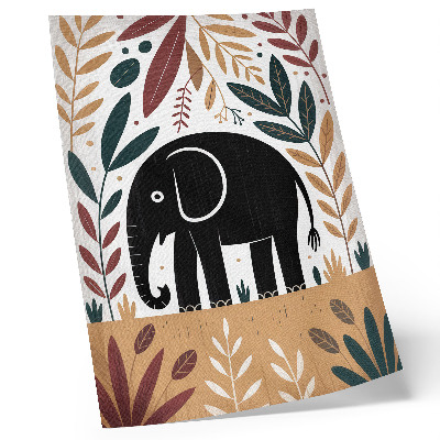 Poster Olifant tussen de bladeren, elegantie van de natuur, eenvoud
