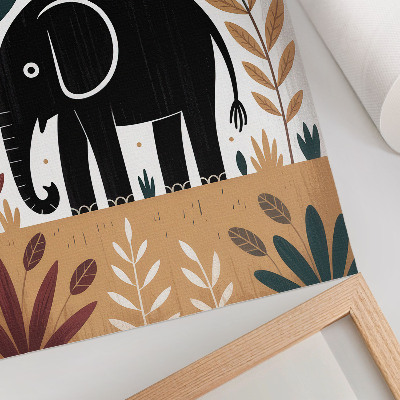 Poster Olifant tussen de bladeren, elegantie van de natuur, eenvoud