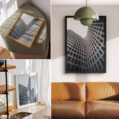 Poster moderne architectuur met verticale lijnen