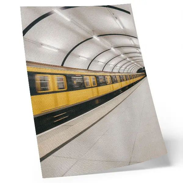 Decoratieve poster met modern metrodessin met vloeiende dynamische lijnen