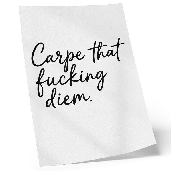 Wandposter Zwarte tekst op een witte achtergrond met een motiverende slogan.