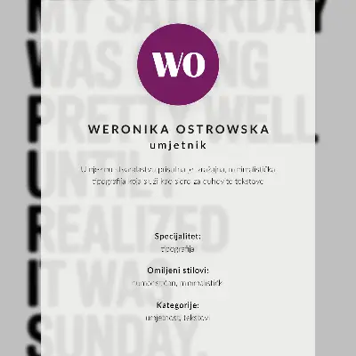 Wandposter met humoristische typografie in hoog contrast