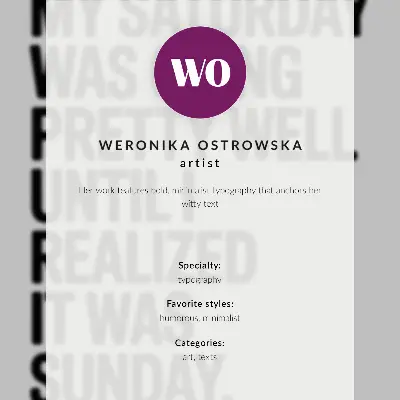 Wandposter met humoristische typografie in hoog contrast