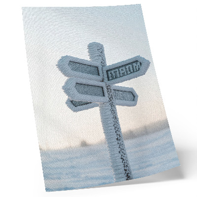 Decoratieve poster Met sneeuw bedekt richtingaanwijzer winterse minimalistische stijl