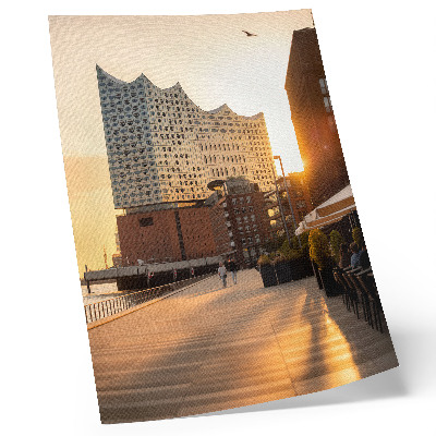 Decoratieve poster Elegantie van een zonsondergang in een stedelijk landschap.