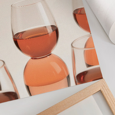 Wandposter Glazen met roze vloeistof op een lichte achtergrond