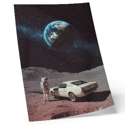 Decoratieve poster Astronaut op de maan auto Aarde sterren
