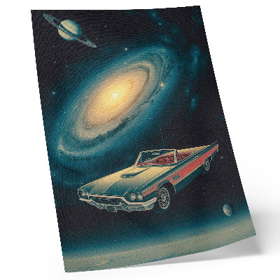 Wandposter Een auto in de ruimte is een fantastische combinatie.