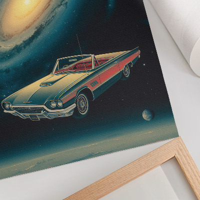Wandposter Een auto in de ruimte is een fantastische combinatie.