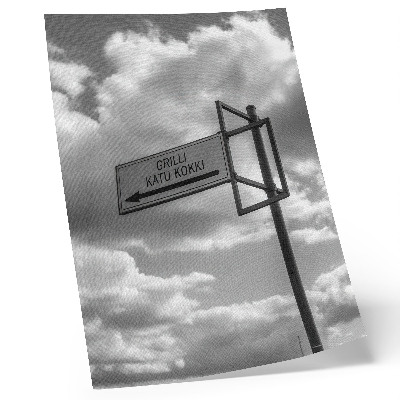 Decoratieve poster Zwart-wit verkeersbordwolken moderniteit