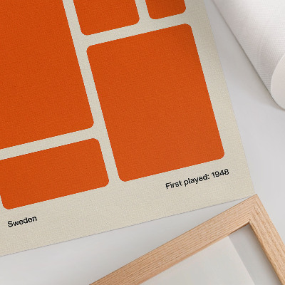 Wandposter Oranje rechthoeken op een crèmekleurige achtergrond