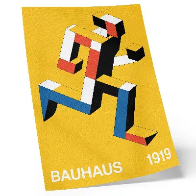 Poster met een expressief geometrisch patroon in moderne kleuren