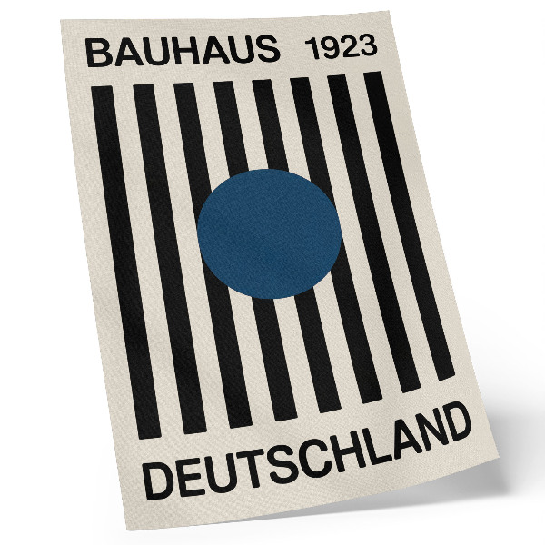 Decoratieve poster Zwarte lijnen, beige achtergrond, marineblauw, moderne uitstraling
