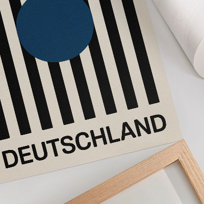Decoratieve poster Zwarte lijnen, beige achtergrond, marineblauw, moderne uitstraling