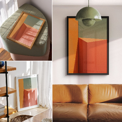 Wandposter Geometrische architectuur, kleuren, harmonie en ruimte