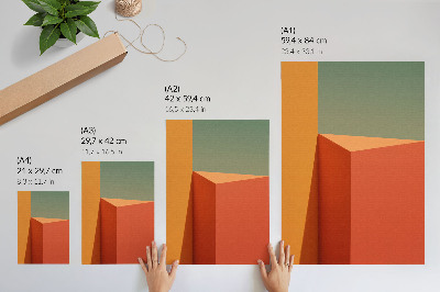 Wandposter Geometrische architectuur, kleuren, harmonie en ruimte