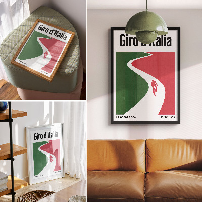 Decoratieve poster Contrasterende kleuren, dynamische minimalistische stijl