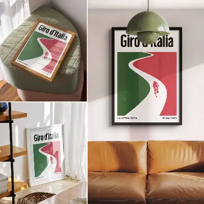 Decoratieve poster met contrasterende kleuren in een dynamische minimalistische stijl