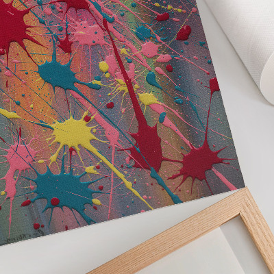 Poster Vlekken in de kleuren geel, roze en turkoois.