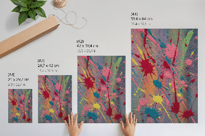 Poster Vlekken in de kleuren geel, roze en turkoois.