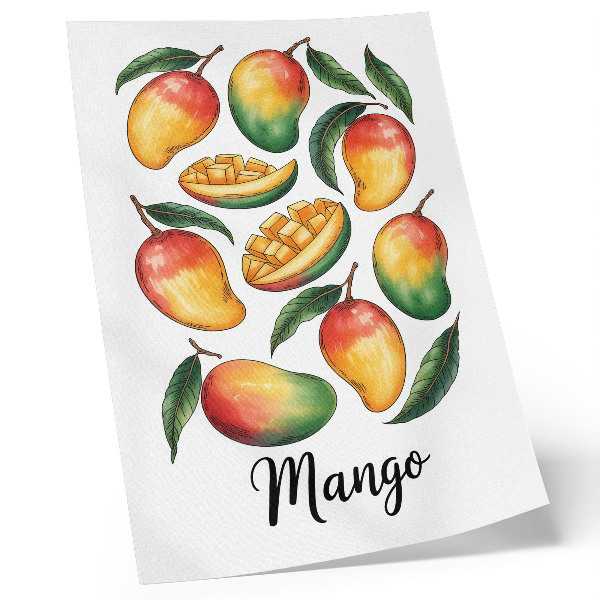 Decoratieve poster Illustratiestijl van exotische mango-groene bladeren